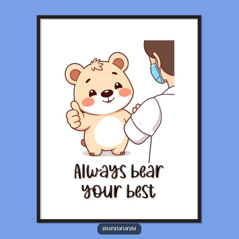 Free Printable Bear Thumbs-Up Art: Funny Downloadable Decor Gift