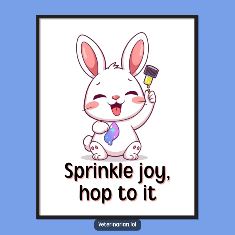 Free Printable Bunny Wall Art: Sparkling Magic - Funny Decor