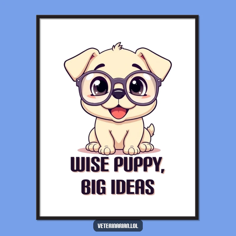 Free Printable Puppy Glasses Wall Art - Adorable Downloadable Art for a Humorous Home Decor Gift