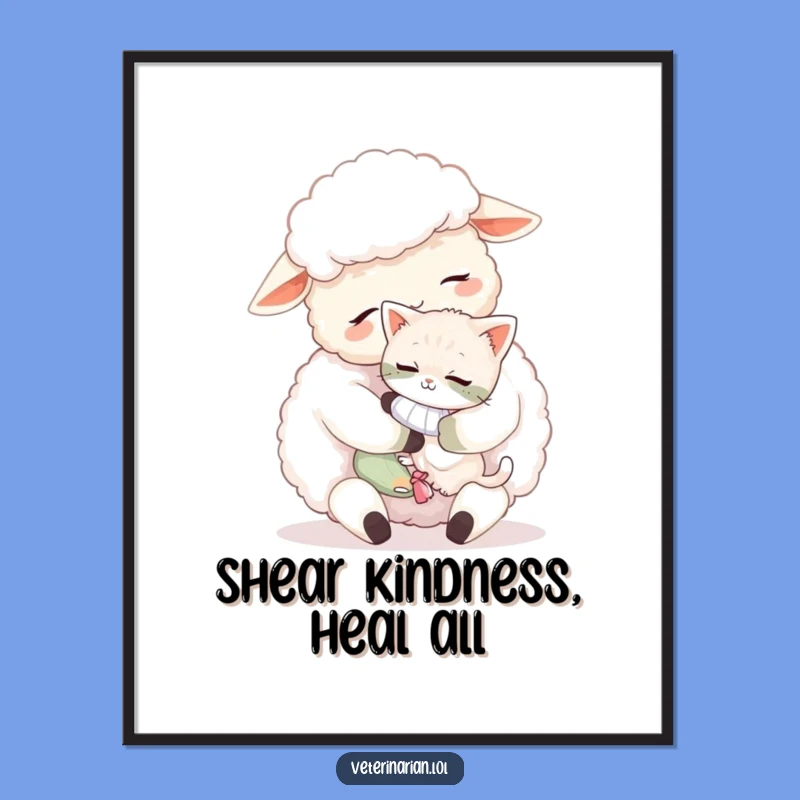 Free Printable Wall Art: Adorable Sheep & Kitten, Cozy Downloadable Decor!
