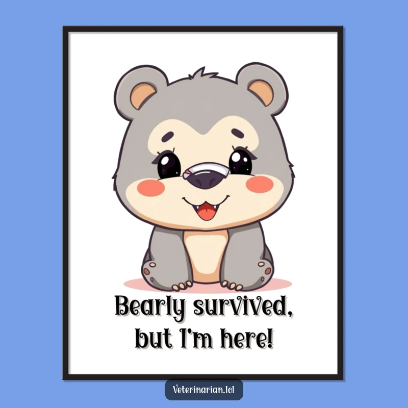 Free Printable Wall Art: Brave Bear Cub, Funny Downloadable Art for Kids' Rooms!