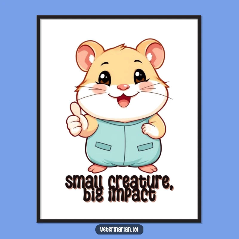 Free Printable Wall Art: Funny Hamster Doctor Thumbs-Up Playful Downloadable Decor