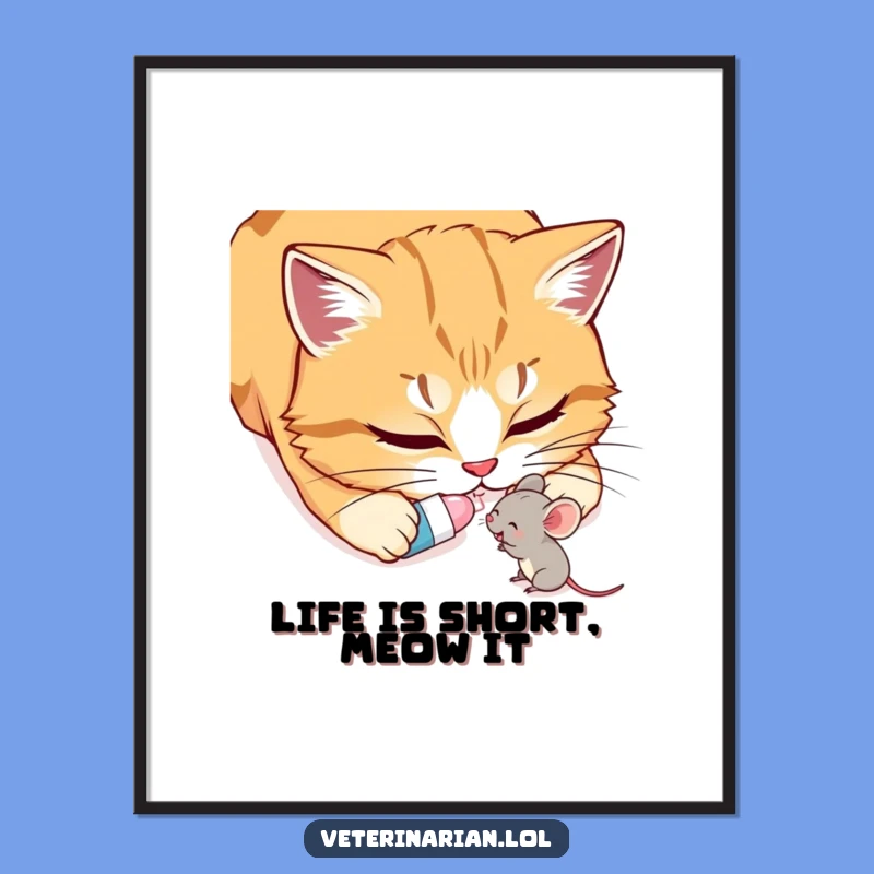 Funny Free Printable Cat & Mouse Wall Art - Friendship Downloadable Gift