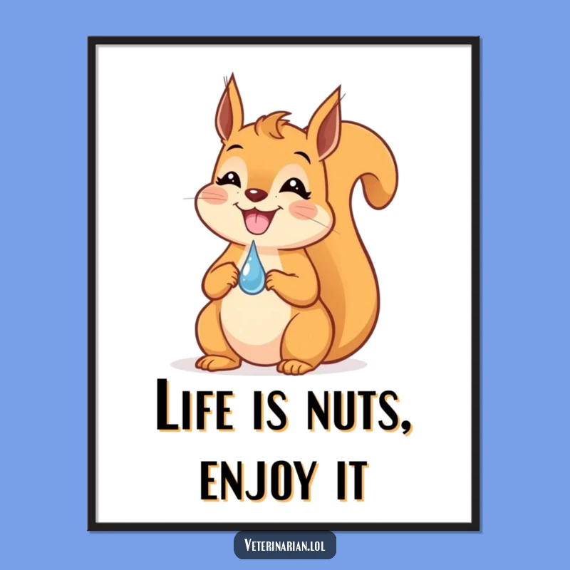 Funny Free Printable Squirrel Vet Wall Art - Balancing Act Downloadable Gift