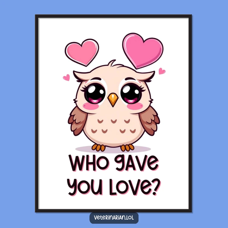 Funny Free Printable Wall Art: Owl Heart Gaze - Whimsical Downloadable Art!