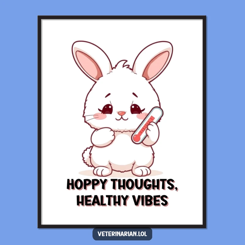 Free Printable Bunny Thermometer Wall Art - Cute Funny Downloadable Decor