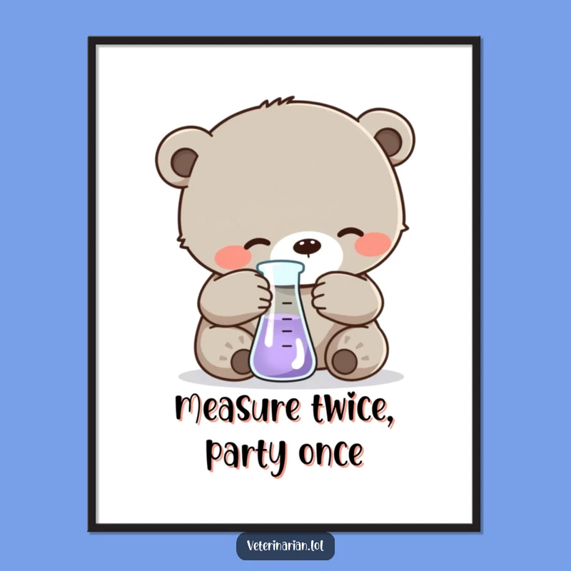 Free Printable Wall Art: Bear Cub Scientist - Funny Downloadable Art for Study Nooks!