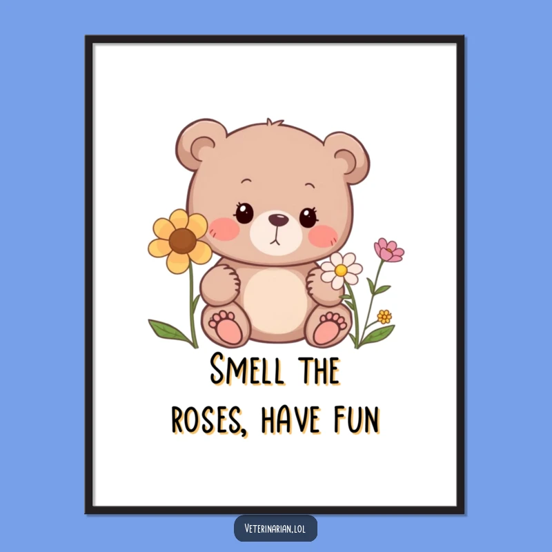 Free Printable Wall Art: Curious Bear Nature Scene, Charming Downloadable Decor!