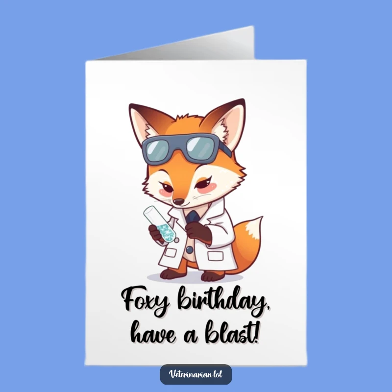 Free Printable Fox Scientist Birthday Card - Quirky Downloadable DIY Gift for Curious Minds