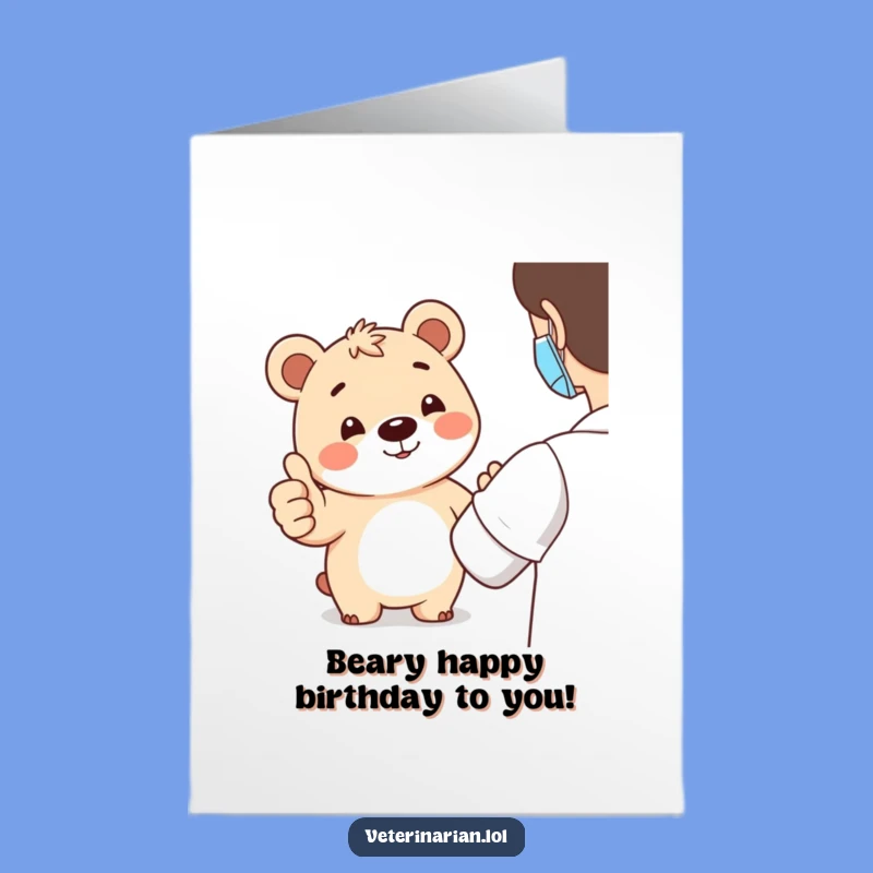 Free Printable Bear Thumbs-Up Birthday Card: Funny Downloadable Gift