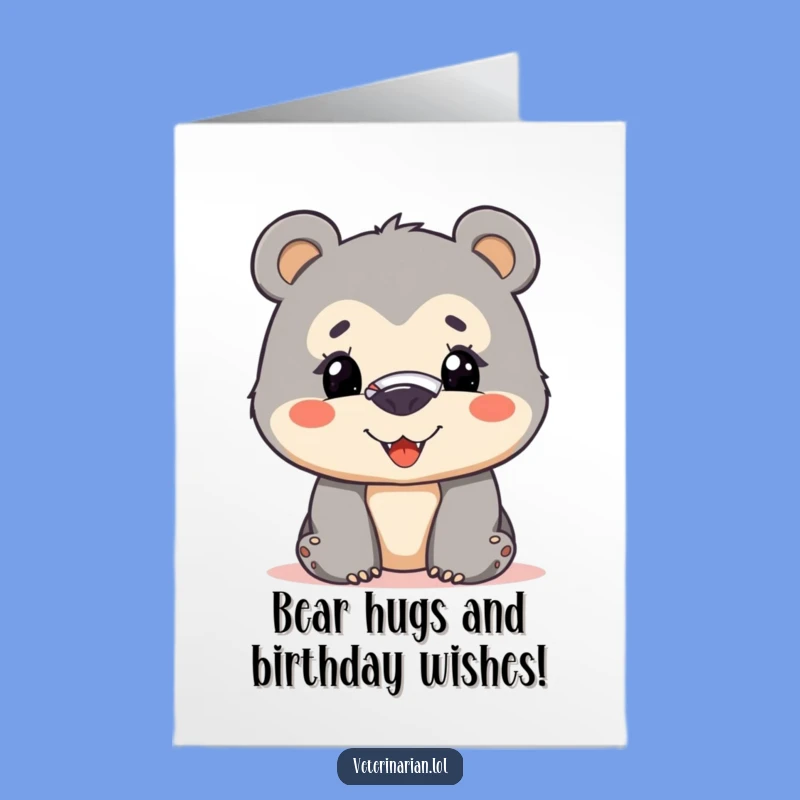 Free Printable Birthday Card: Brave Bear Cub, Funny Downloadable Gift for Kids!