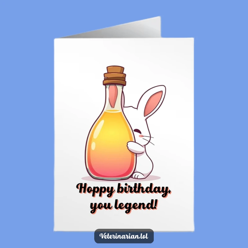 Free Printable Birthday Card: Shy Rabbit Surprise - Funny Downloadable Gift for Quirky Parties!