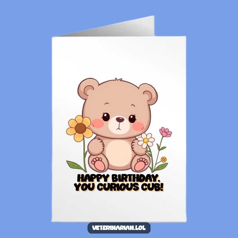 Free Printable Birthday Card: Sweet Bear Nature Lover, Easy DIY Download!