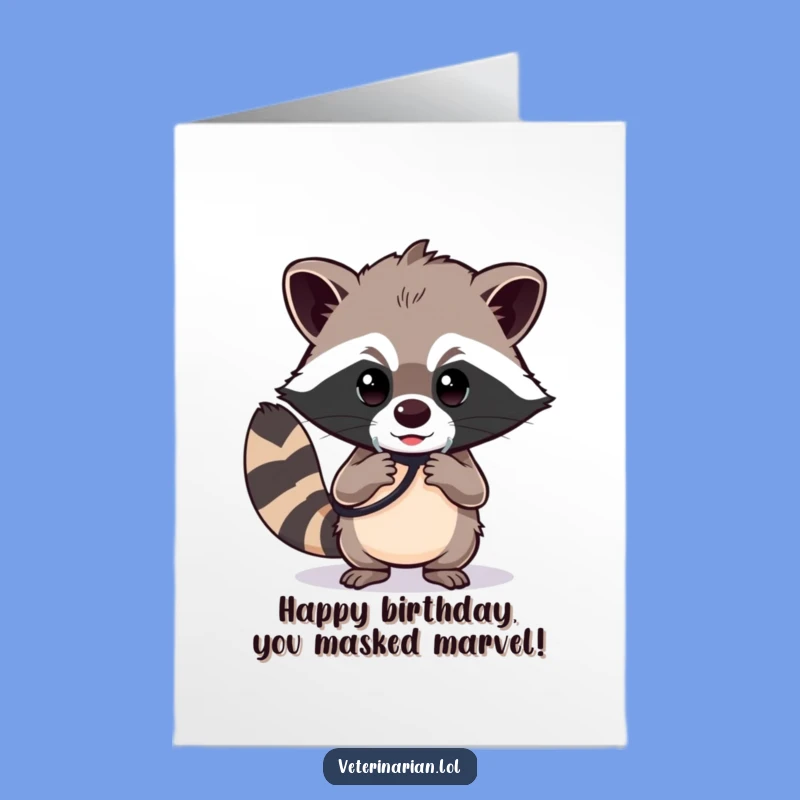 Free Printable Birthday Card: Funny Raccoon Doctor, Hilarious DIY Download!