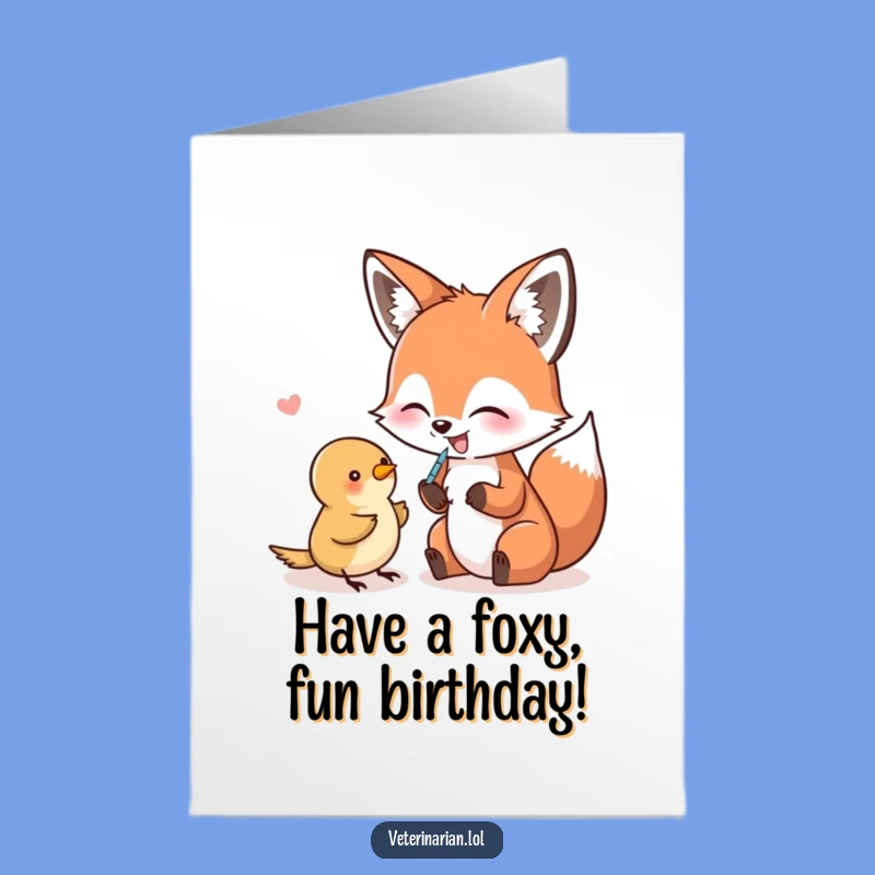 Free Printable Birthday Card: Fox & Bird Shot, A Playful & Funny Downloadable Gift!
