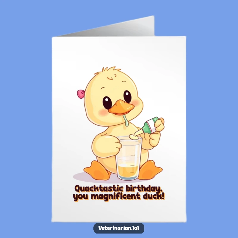 Free Printable Birthday Card: Funny Duck Doctor Gift, Easy DIY Download!