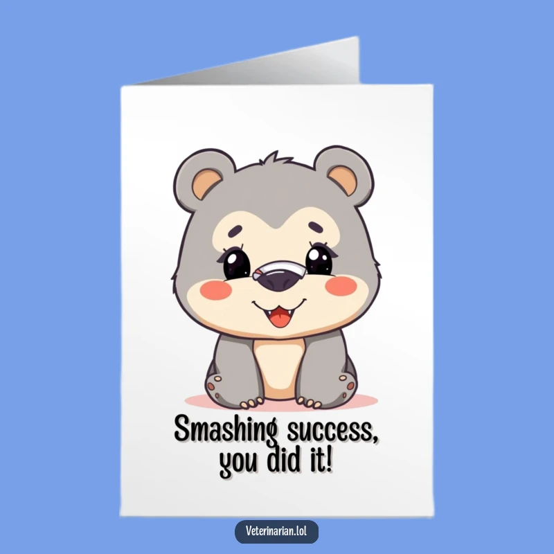 Free Printable Congrats Card: Brave Bear Cub, Funny Downloadable for Achievements!