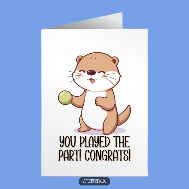Free Printable Congratulations Card: Otter's Winning Bounce - Downloadable Funny DIY