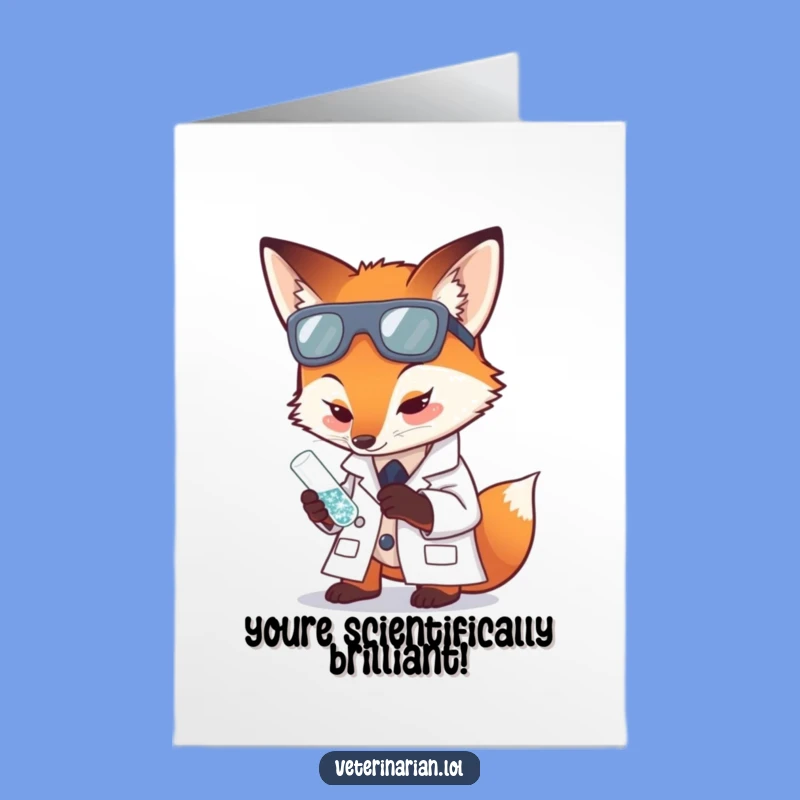 Free Printable Fox Scientist Congratulations Card - Brilliant Downloadable DIY Gift for Discoveries