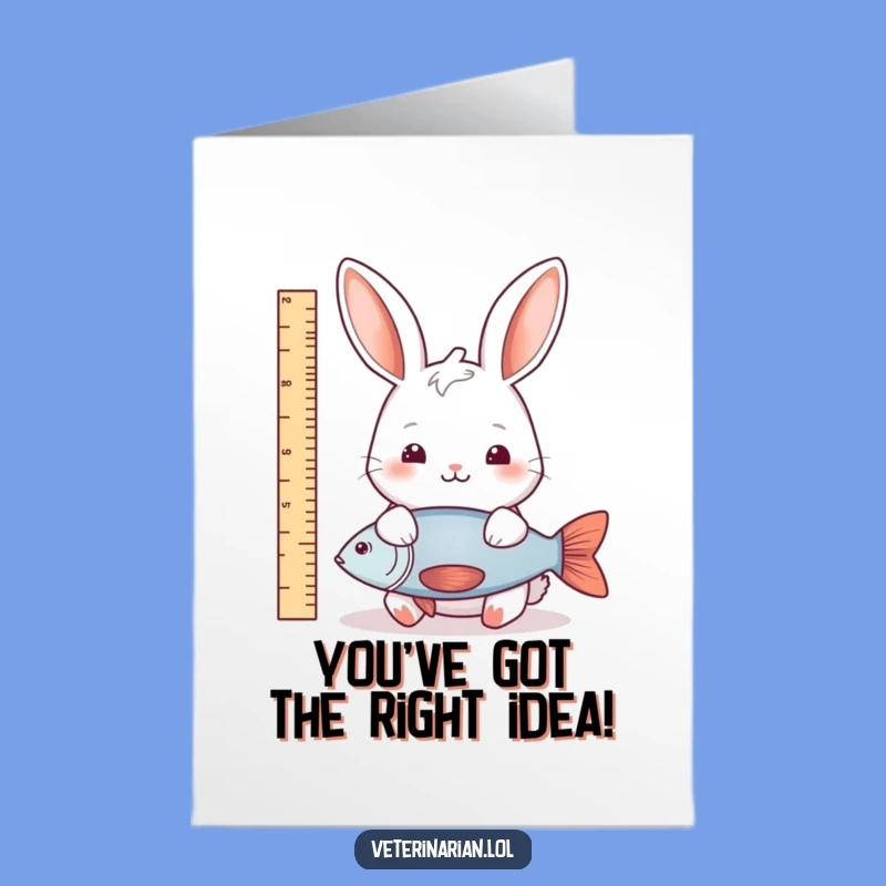 Free Printable Rabbit Fish Congrats Card: Funny Downloadable Achievement Gift