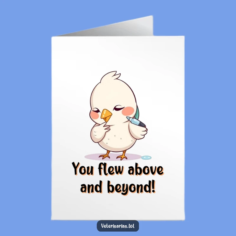 Free Printable Congrats Card: Focused Bird Dropper for Your Big News