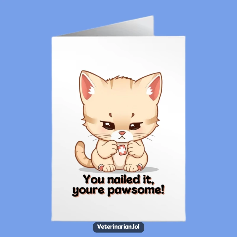 Free Printable Kitten Congrats Card: Gentle Focus - Funny Gift