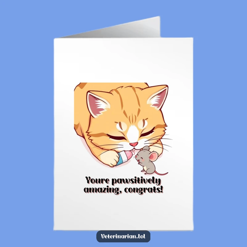 Free Printable Cat & Mouse Congrats Card - Funny Friendship Downloadable Gift