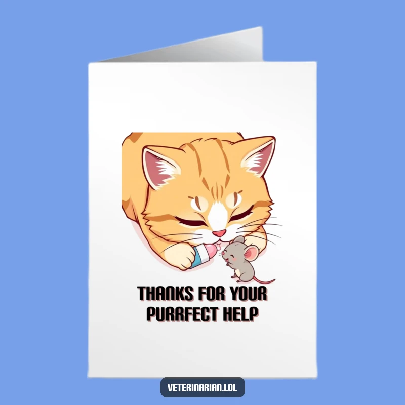 Free Printable Cat & Mouse Thank You Card - Funny Friendship Downloadable Gift