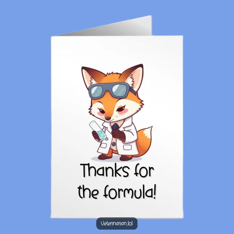 Free Printable Fox Scientist Thank You Card - Clever Downloadable DIY Gift for Appreciation