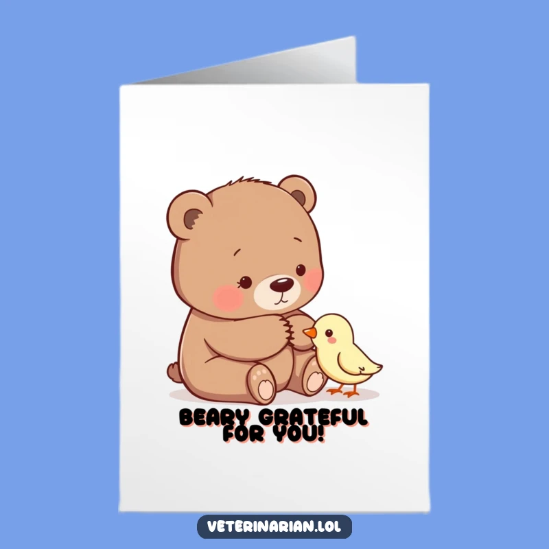 Free Printable Gentle Bear Thank You Card - Comforting Downloadable Appreciation Gift!