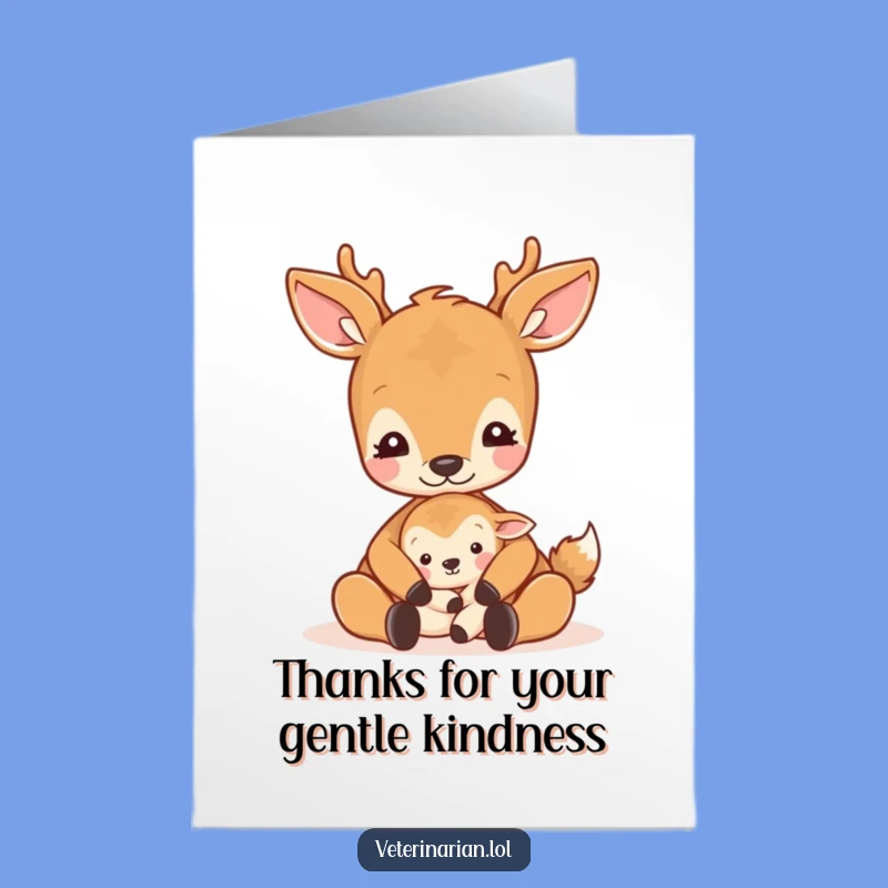 Free Printable Thank You Card: Deer's Sweet Animal Comfort Humor