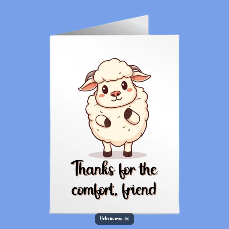 Free Printable Thank You Card: Funny Sheep Support - Hilarious Downloadable Gift!