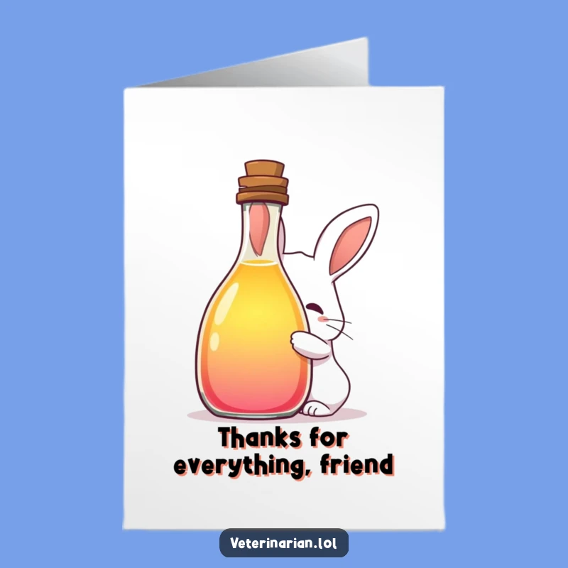 Free Printable Thank You Card: Rabbit's Colorful Thanks - Humorous Downloadable Gift!