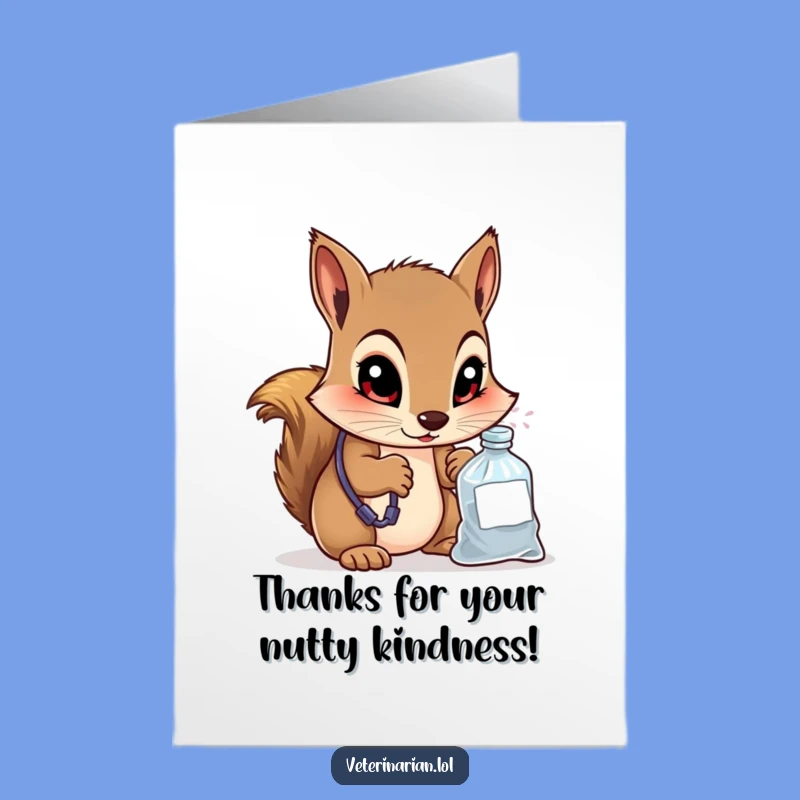 Free Printable Thank You Card: Squirrel Vet, Humorous Appreciation Gift