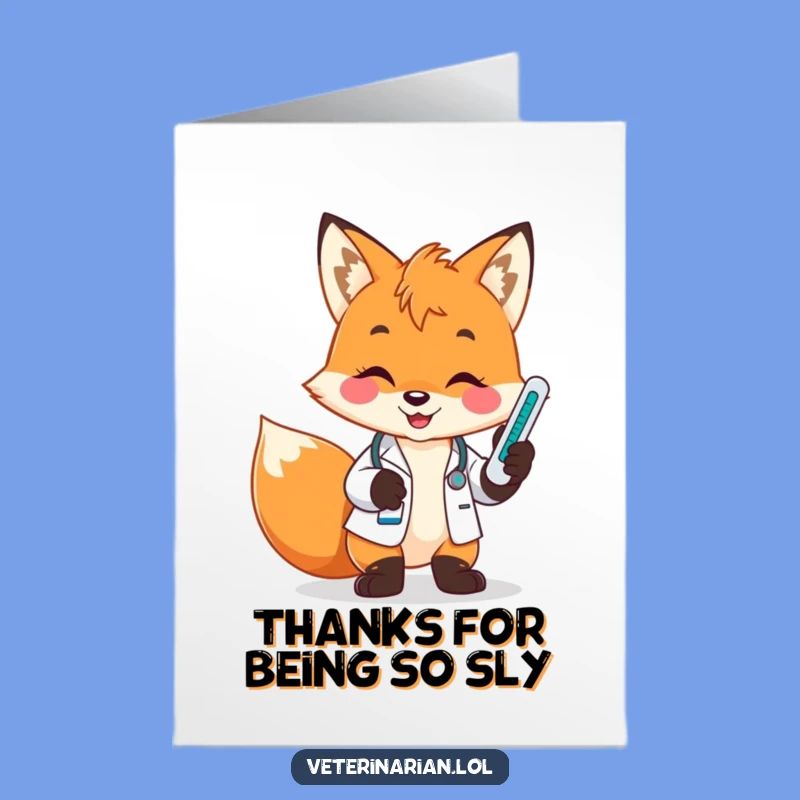 Free Printable Fox Vet Thank You Card - Charming Downloadable for Your Thanks