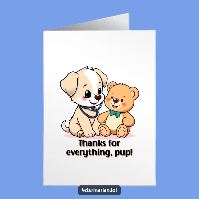 Free Printable Puppy Doctor Thank You Card - Cute Funny Downloadable Gratitude