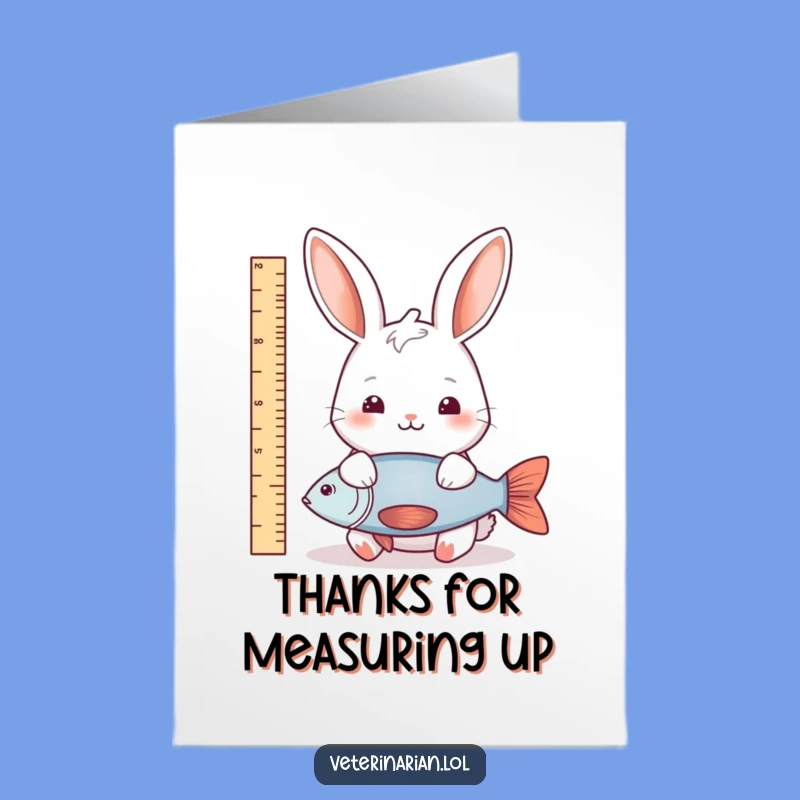Free Printable Rabbit Fish Thank You Card: Funny Downloadable Appreciation Gift