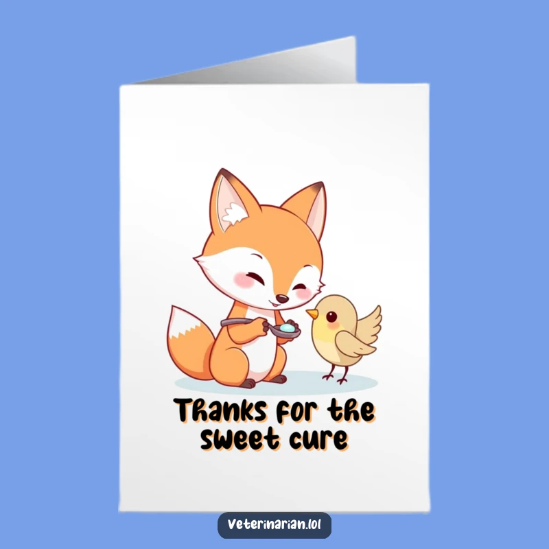 Free Printable Thank You Card: Fox's Caring Gesture - Funny Downloadable Gift