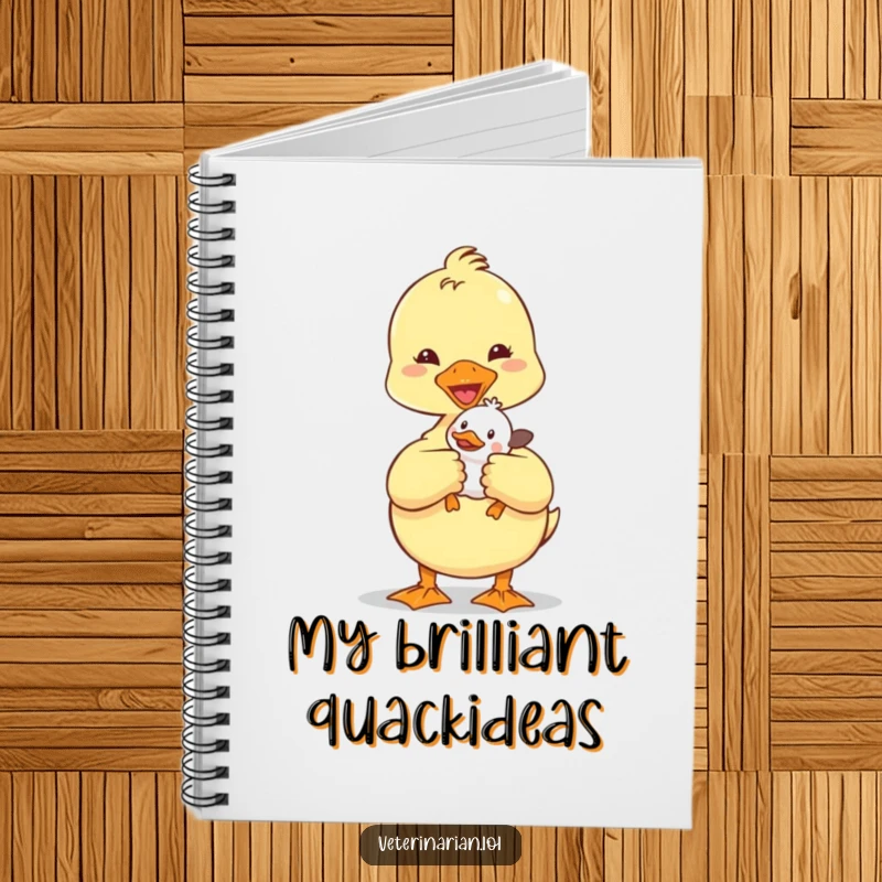 Funny Duckling Vet Notebook: A charming duckling vet illustration on a notebook cover, perfect for writing with a smile.