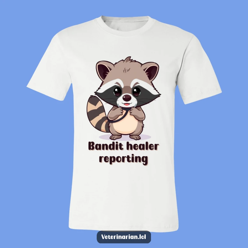 Funny Raccoon Doctor T-Shirt: Focused Healer Graphic Tee, Great Gift