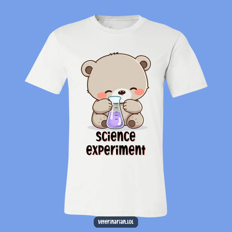 Funny Bear Cub Lab T-Shirt: Cute & Hilarious Science Graphic Tee for Nerds