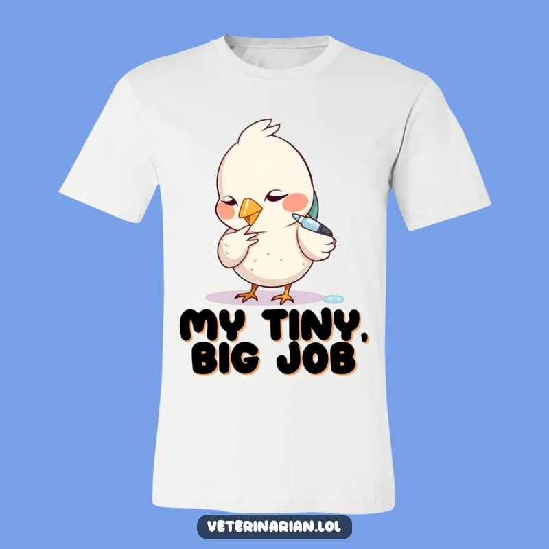 Funny Diligent Bird Dropper T-Shirt - Focused & Whimsical Avian Apparel Gift