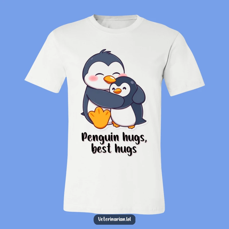 Funny Penguin Hug T-Shirt: Wearable Warmth & Humor