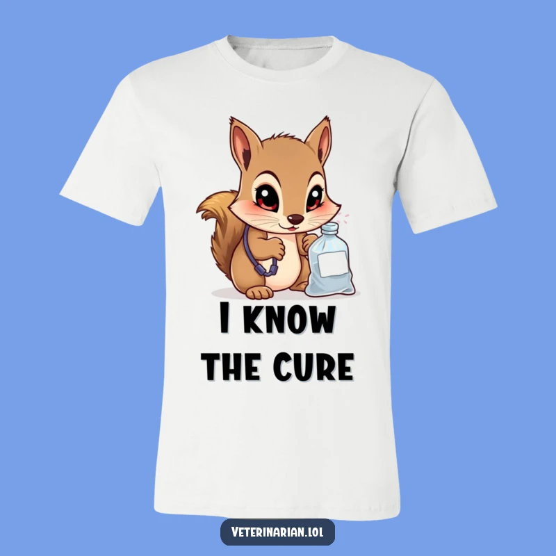 Funny Squirrel Vet T-Shirt - Medicine Expert Tee - Nutty Humor!