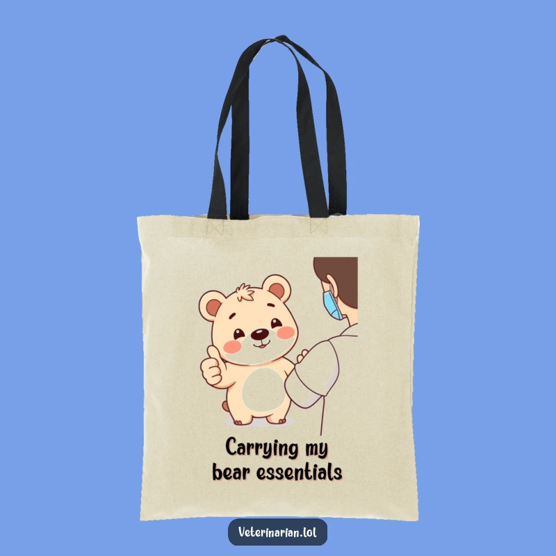 Funny Bear Thumbs-Up Tote Bag: Carry Positivity and Cute Bear Charm