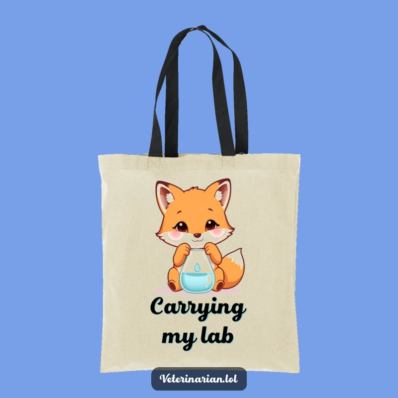 Funny Fox Scientist Tote Bag: Carry Your Laughs with Clever Charm!