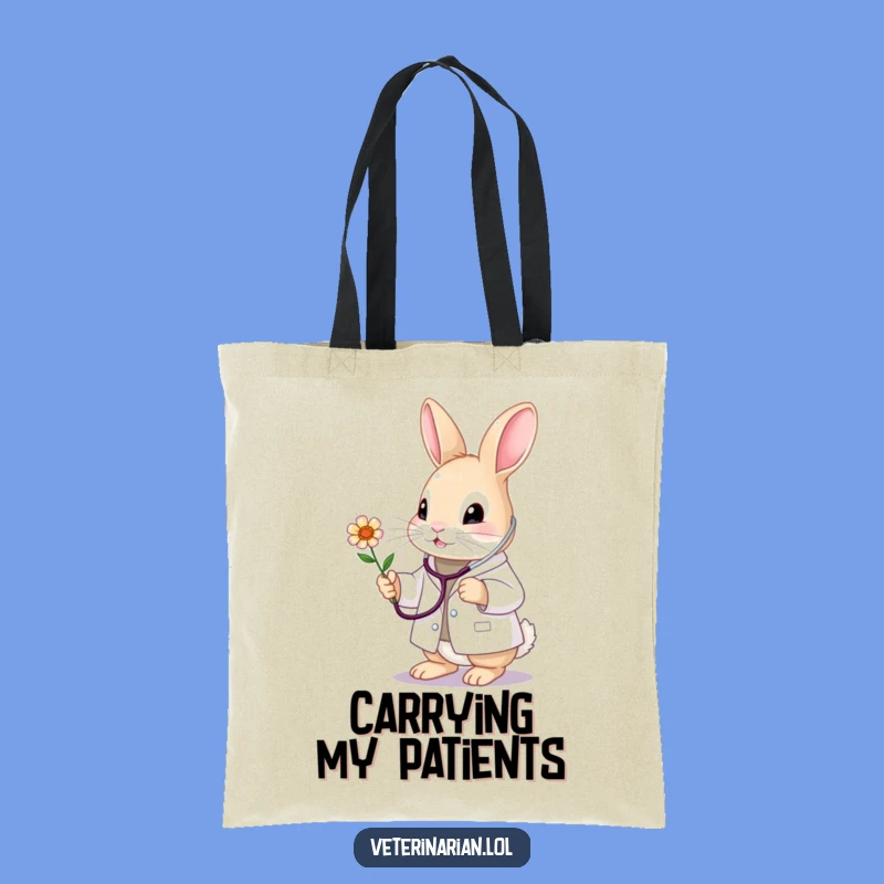 Funny Bunny Vet Tote Bag: Carry Your Care with Style