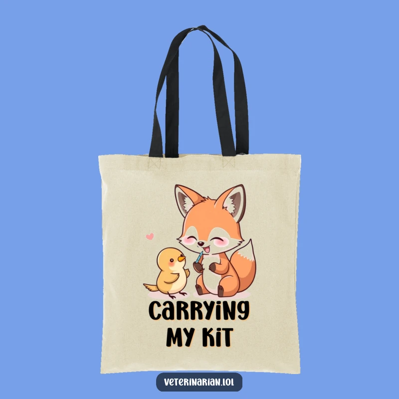 Funny Fox & Bird Shot Tote Bag - Carry Your Quirky Humor