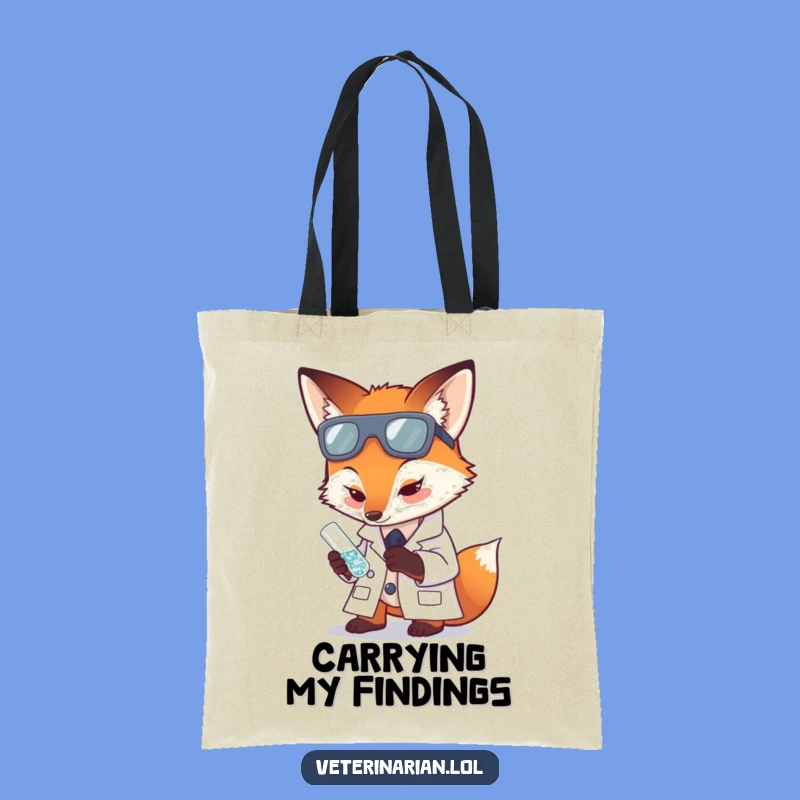 Funny Fox Scientist Tote Bag: Carry Your Experiments with Smart Style
