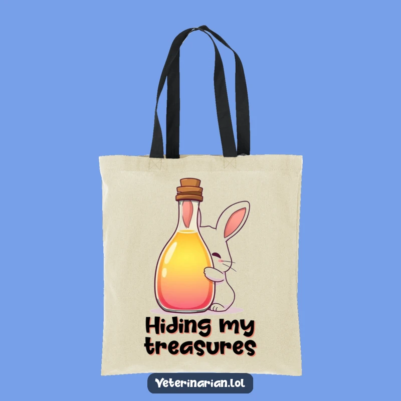 Funny Shy Rabbit Potion Tote Bag: Carry Your Secrets with this Whimsical Design